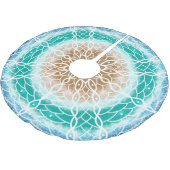 Ocean Blue en Blauwgroen Mandala Kerstboom Rok (Gekanteld)