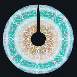 Ocean Blue en Blauwgroen Mandala Kerstboom Rok<br><div class="desc">Blauwe,  blauwgroen en turquoise en zandige bruine mandala beachy kerstboomrok.</div>