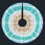 Ocean Blue en Blauwgroen Mandala Kerstboom Rok<br><div class="desc">Blauwe, blauwgroen en turquoise en zandige bruine mandala beachy kerstboomrok.</div>