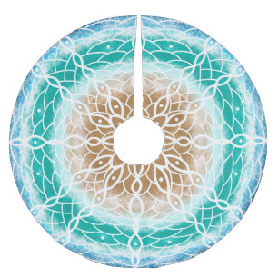 Ocean Blue en Blauwgroen Mandala Kerstboom Rok