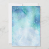 Ocean Blue en Gold Abstracte bruiloft Kaart (Achterkant)