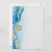 Ocean Blue en Gold Agate Vrijgezellenfeest Kaart (Achterkant)