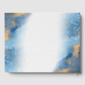 Ocean Blue en Golden Waterverf bruiloft Gastenboek (Achterkant)