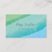 Ocean Blue en Green Modern Waterverf Visitekaartje (Voorkant)