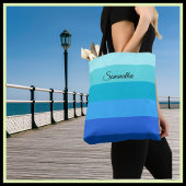 Ocean Blue en Green Stripes Tote Bag