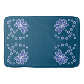 Ocean Blue en Medium moderne bloem Badmat (Voorkant)