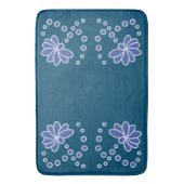 Ocean Blue en Medium moderne bloem Badmat (Voorkant Verticaal)
