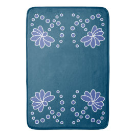 Ocean Blue en Medium moderne bloem Badmat