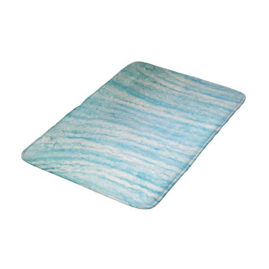 Ocean Blue en White Abstract Badmat (Gekanteld)
