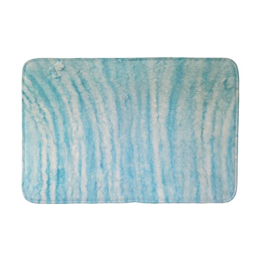 Ocean Blue en White Abstract Badmat (Voorkant)