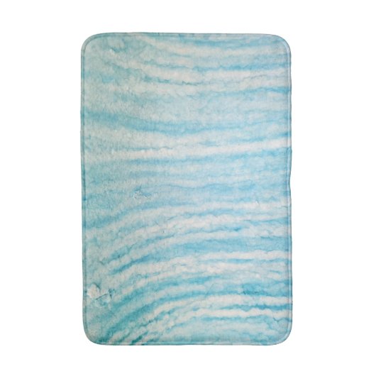 Ocean Blue en White Abstract Badmat (Voorkant Verticaal)
