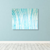 Ocean Blue en White Abstract Canvas Afdruk (Insitu (Houten vloer))