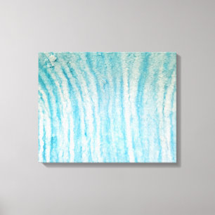 Ocean Blue en White Abstract Canvas Afdruk
