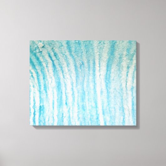 Ocean Blue en White Abstract Canvas Afdruk (Voorkant)