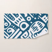 Ocean Blue en White Doodles 4 van 4 Bad Handdoek (Handdoek)