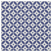 Ocean Blue en White Geometric Pattern. Kustkust Stof (Close Up)