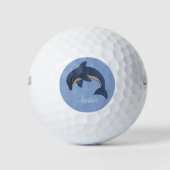  Ocean Blue en white Jumping Dolphin Golfballen (Voorkant)