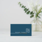 Ocean Blue en White met Initialen Professional Visitekaartje (Staand voorkant)