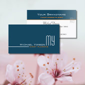 Ocean Blue en White met Monogram Professional Visitekaartje