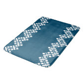 Ocean Blue en White Mono Zig Zag Badmat (Gekanteld)