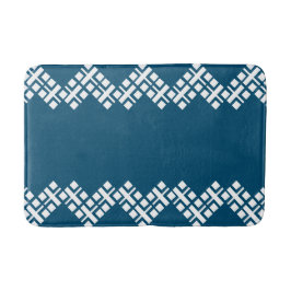 Ocean Blue en White Mono Zig Zag Badmat