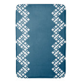 Ocean Blue en White Mono Zig Zag Badmat (Voorkant Verticaal)