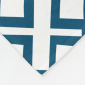 Ocean Blue en White Mono Zig Zag Fleece Deken (Hoek)