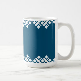 Ocean Blue en White Mono Zig Zag Koffiemok