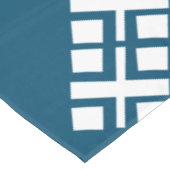 Ocean Blue en White Mono Zig Zag Tafelkleed (Gekanteld)