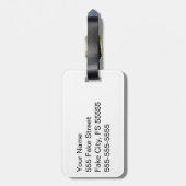 Ocean Blue en White Nautical Mandala Design Bagagelabel (Achterkant verticaal)