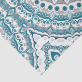 Ocean Blue en White Nautical Mandala Design Tissuepapier (Detail)