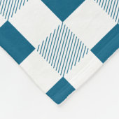 Ocean Blue en White Plaid Fleece Deken (Hoek)