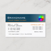 Ocean Blue en White Simple met Logo Professional Visitekaartje (Achterkant)
