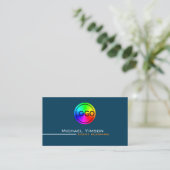 Ocean Blue en White Simple met Logo Professional Visitekaartje (Staand voorkant)