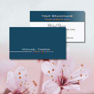 Ocean Blue en White Simple Professional Visitekaartje