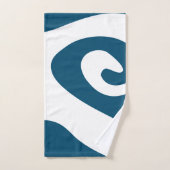 Ocean Blue en White Swirl Wave Bad Handdoek (Handdoek)