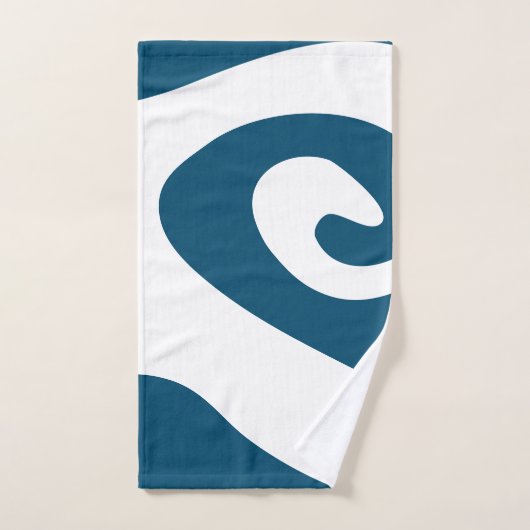 Ocean Blue en White Swirl Wave Bad Handdoek (Handdoek)
