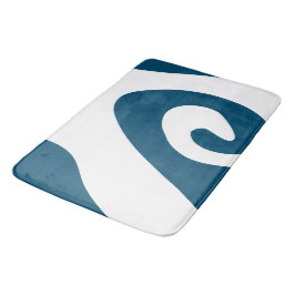 Ocean Blue en White Swirl Wave Badmat