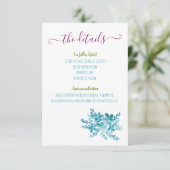 Ocean Blue Floral Wedding Enclosure Kaarten (Staand voorkant)
