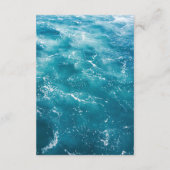 Ocean Blue Floral Wedding Enclosure Kaarten (Achterkant)