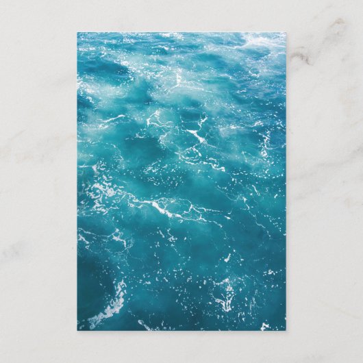 Ocean Blue Floral Wedding Enclosure Kaarten (Achterkant)