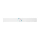 Ocean Blue Floral Wedding Invitation Belly Band Uitnodigingen Wikkel (Vlak)