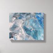 Ocean Blue, Fluid Art Abstract Canvas afdrukken (Voorkant)