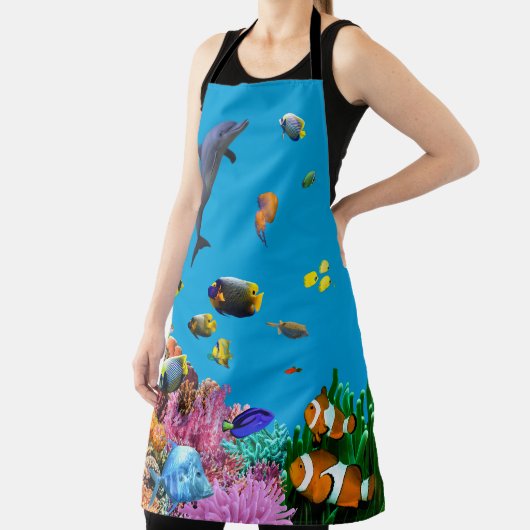 Ocean Blue Frutiger Aero Apron Schort (Insitu)