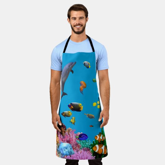 Ocean Blue Frutiger Aero Apron Schort (Gedragen)