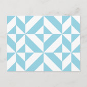 Ocean Blue Geometric Deco Cube Pattern Briefkaart (Voorkant)