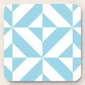 Ocean Blue Geometric Deco Cube Pattern Onderzetter (Voorkant)
