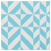 Ocean Blue Geometric Deco Cube Pattern Stof (Close Up)
