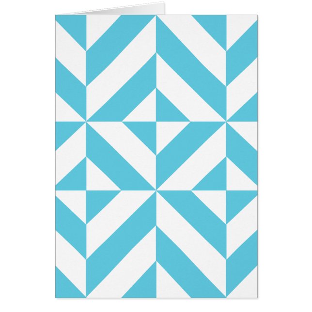 Ocean Blue Geometric Deco Pattern (Voorkant)