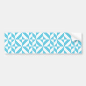 Ocean Blue Geometric Deco Pattern Bumpersticker (Voorkant)